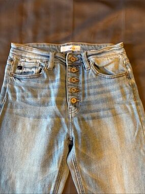 KanCan Light Blue High-Rise Button-Fly Jeans